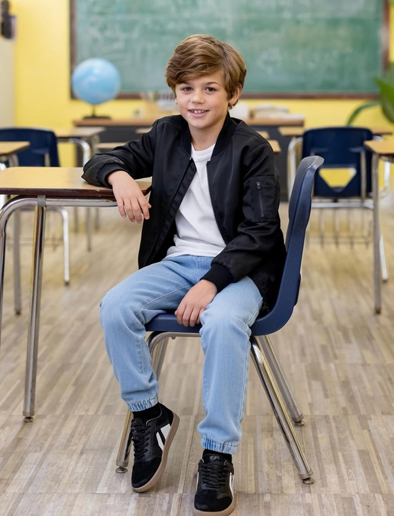 Boys Baggy Jeans, Stretch Waist Sweatpant Jeans for Boys, Denim Joggers for Growing Child, School Attire
