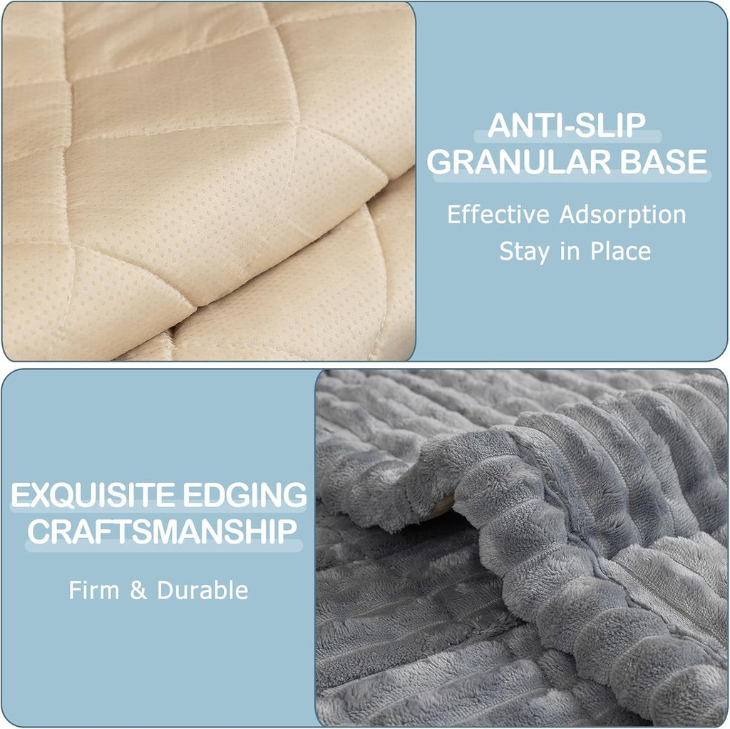 Pet Couch Cover Washable Fuzzy Sofa Slipcovers Non-Slip Quilted Padding