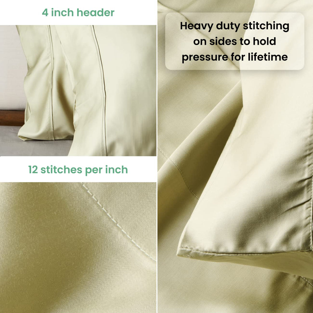 Certified 100% Tencel Eucalyptus Twin XL Lyocell Sheets|4 Piece Set|Sateen Weave|True Carbon Zero|Gentle to