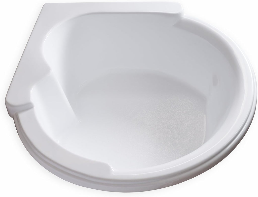 Tubs - CW6464 - Modern Acrylic Fiberglass Soaking Corner Bathtub - Drop in White Curved Rounded Acrylic Corner Bath