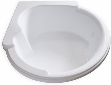 Tubs - CW6464 - Modern Acrylic Fiberglass Soaking Corner Bathtub - Drop in White Curved Rounded Acrylic Corner Bath
