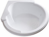 Tubs - CW6464 - Modern Acrylic Fiberglass Soaking Corner Bathtub - Drop in White Curved Rounded Acrylic Corner Bath
