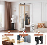 Preassembled Bifold Barn Door 30 x 84 in (Double 15x84in) with Bi-fold Door Hardware Kit, Frosted Gl