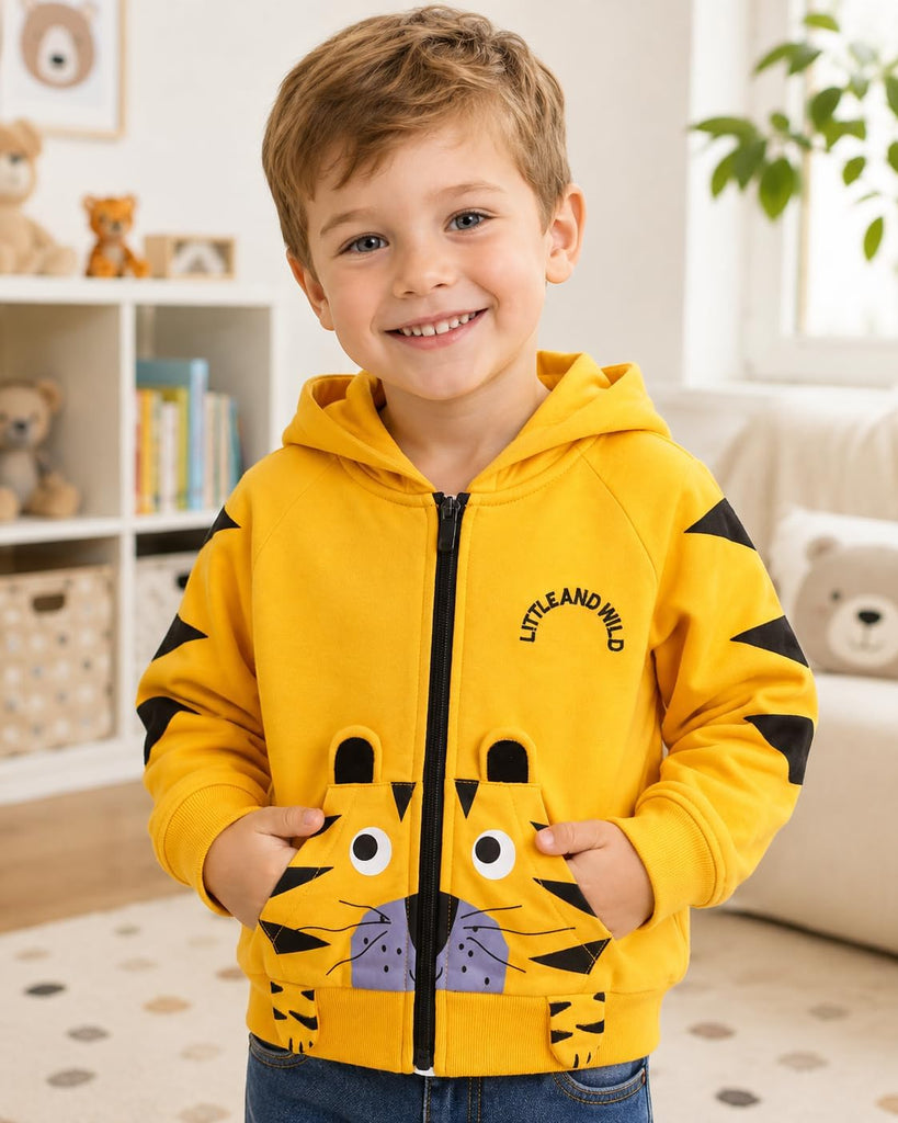Baby Boys Zip Up Hoodie Toddler Boys Jacket Cartoon Winter Long Sleeve Hooded Sweatshirt Tops Fall Coat Kids 2-7 Years