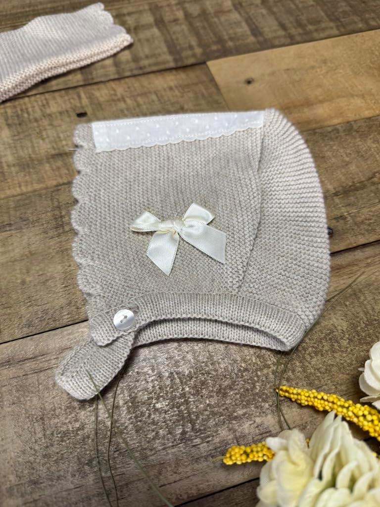 Knit Sweater Pants Hat Piece Set Boys Girls Newborn Coming Home - Made in Spain