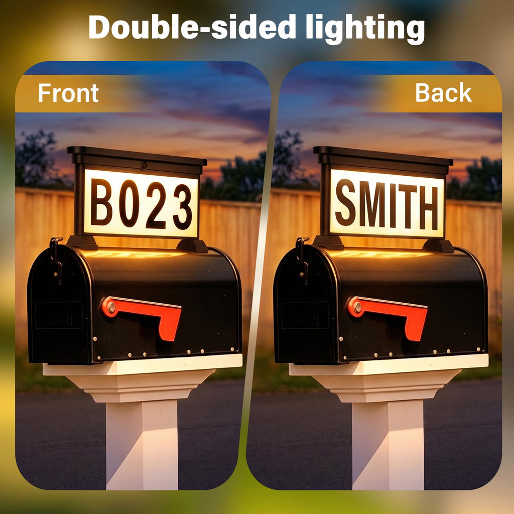 Solar Address Sign, Double-Sided LED Solar House Numbers for Outside