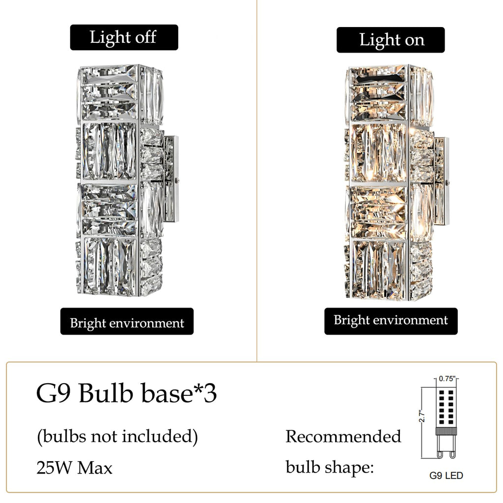 Crystal Wall Sconce Chrome Wall Sconces Wall Lighting