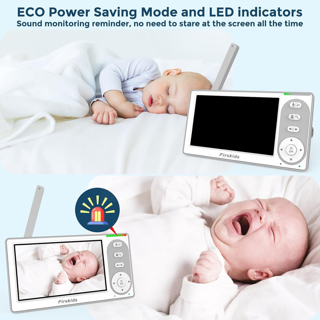 Monitor - 1000ft Long Range Baby Monitor with Camera and Audio No WiFi, Built in 3500mAh Battery,Auto Night Vision