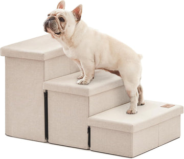 Dog Stairs for High Bed, Foldable Pet Stairs for Small Medium or Large Dogs Puppy with Storage for Bed or Couch, Cat