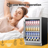 24 Inch Beverage Refrigerator,190 Cans Freestanding/Under Counter Beverage Fridg