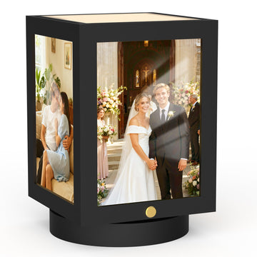 4x6 Picture Frame Light, Vintage Rotating Photo Frame Tabletop Lamp, Touch Desk Lamp Bedside, Table lamps Family