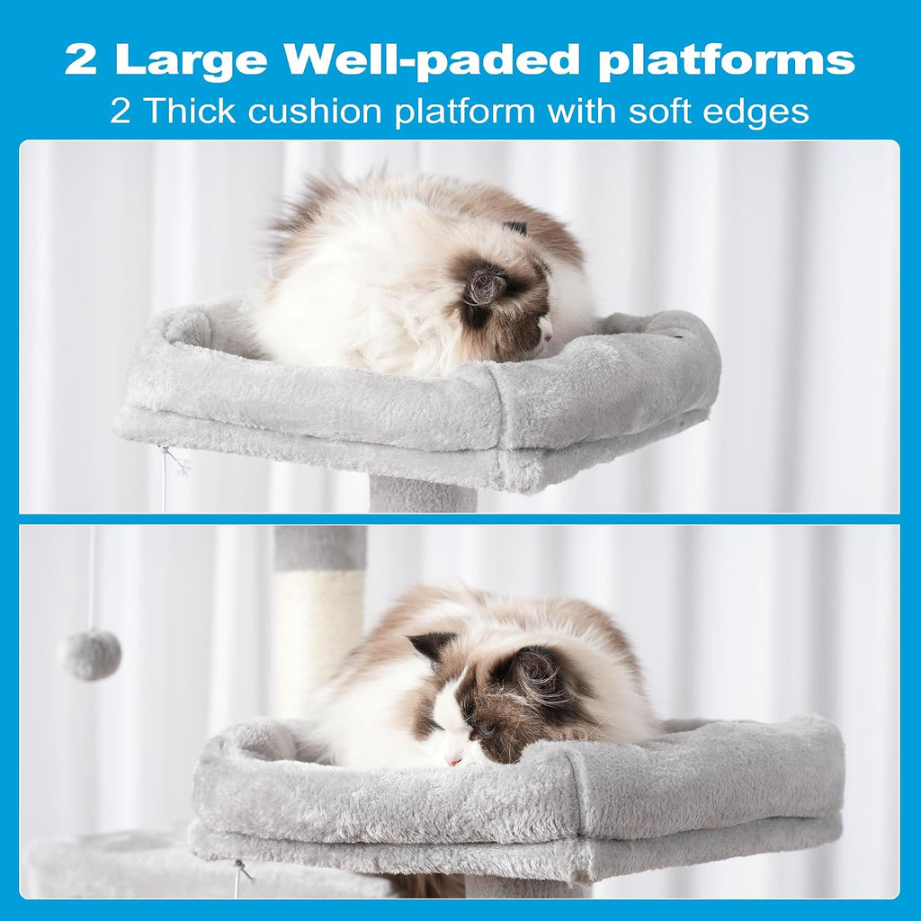 Cat Tree Tower with Sisal Scratching Posts, Big Condo