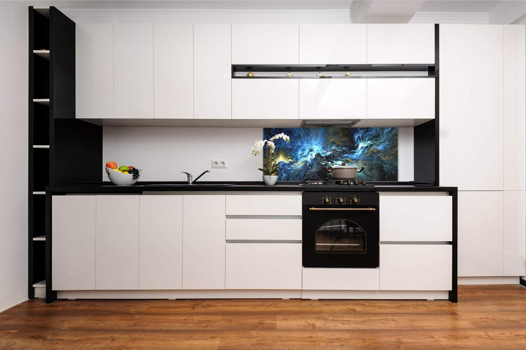 Stylish Glass Backsplash - Fantasy&Sci-Fi Series BBS13: Multicolor Abstract Glass Tile, 31.5'x12.6', Glue Down