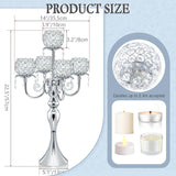 5 Arm Elegant Crystal Candle Holder,Candlestick, 22 Inch Tall Candle Holder Table Candelabra Event Party Table