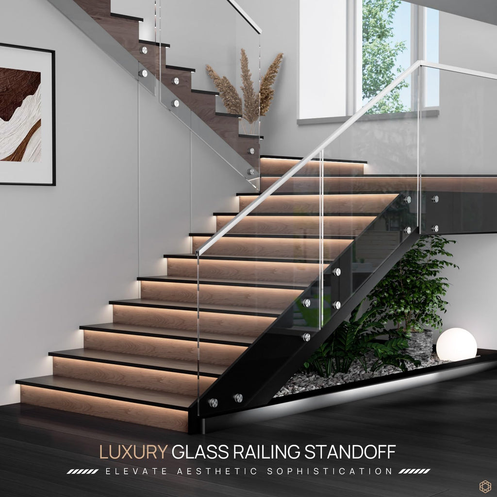 24 Pack Marine-Grade SS316 Solid Heavy Duty Glass Railing Standoff