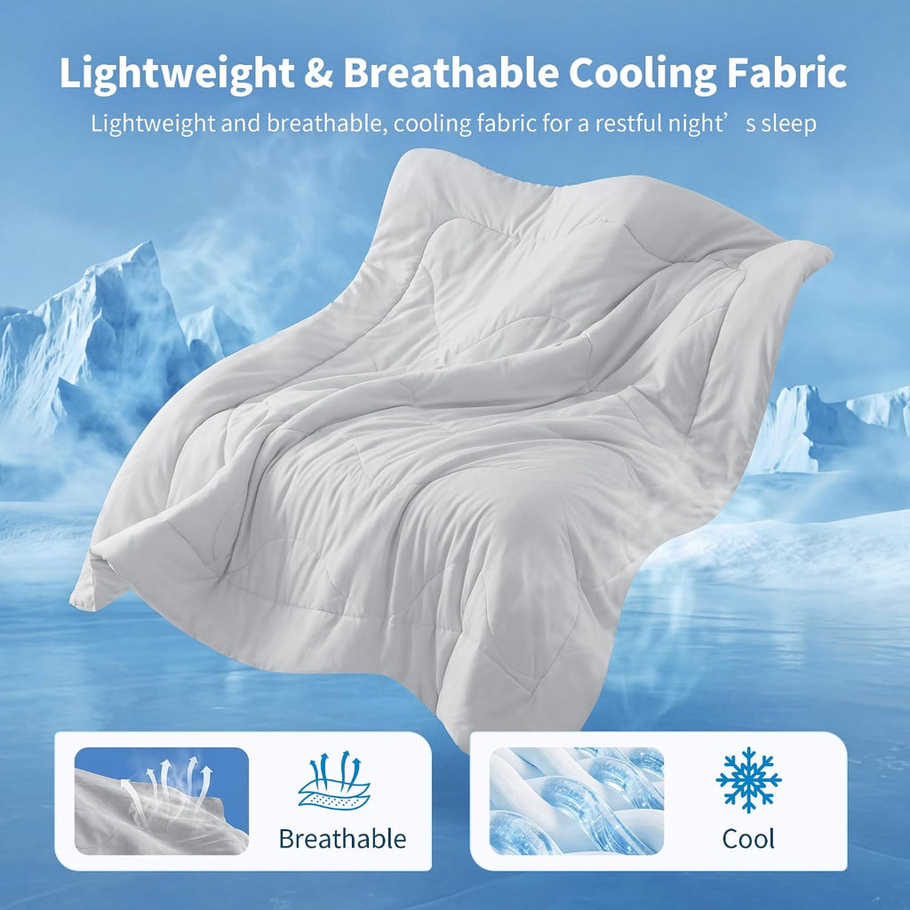 Cooling Comforter King Size, Cooling Blanket for Hot Sleepers Lightweight Summer Blanket with Double-Sided Cold Tech