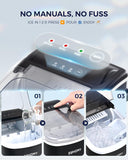Countertop Ice Maker Machine with Handle, 26lbs Per Day, 9 Bullet Cubes in 6 Mins, Self-Cleaning Portable Ice Maker