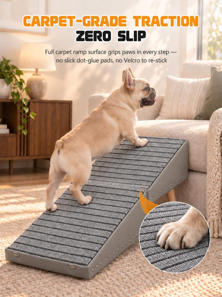 Dog Stairs for Couch, 3-in-1 Dog Safety Ramp and Storage Ottoman