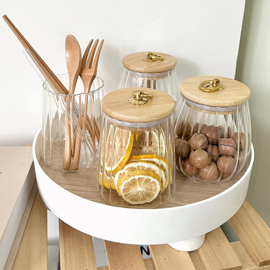 38 FL OZ Glass Jars with Bamboo Lids, Airtight Storage Containers, Large Candy Jars for Coffee Nuts Cookie