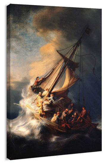 Print Wall Art - Christ in The Storm on The Sea of Galilee by Rembrandt - 12x18 inches