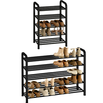 5-Tier Expandable Shoe Rack, 20 Pairs Adjustable Shoe Shelf for Closet, Entryway, Hallway, Garage, Dorm, Heavy-Duty