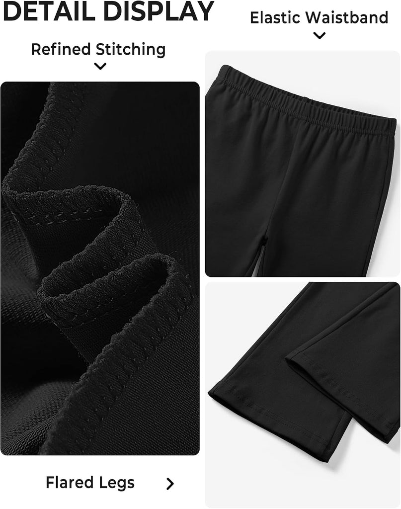 5 Pack Girls Flare Leggings Kids Bell Bottom Pants Cotton Clothes