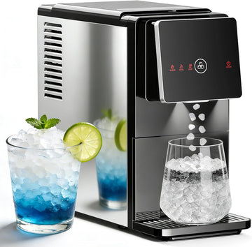 Countertop Nugget Ice Maker, Self-Cleaning Portable Ice Machine, 33 lb/24H, 1.8L Water Tank, 1.5 lb Ice Storage