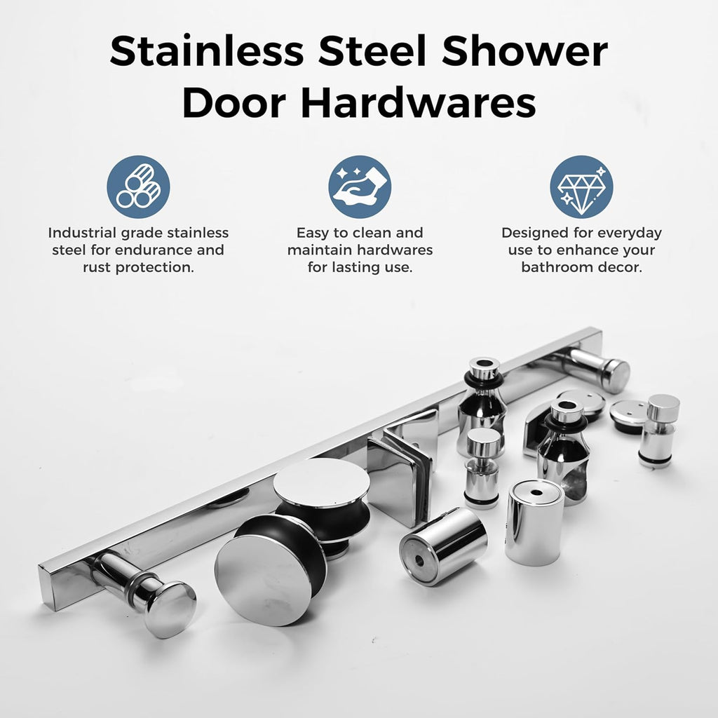 Frameless Shower Door, 56-60" W x 75" H Sliding Shower Doors