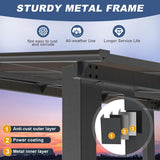 8' x 12' Wall Mounted Pergola, Lean to Metal Awnings, Sloped - Image 7