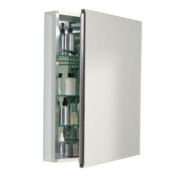 Bathroom Medicine Cabinet with Mirror, Frameless Bathroom Wall Cabinet with Rustproof Aluminum Body, 3 Adjustable