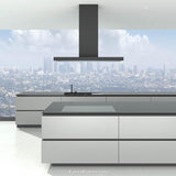 48 Inch Painted Steel Island Mount Range Hood Ultra-Quiet LED Lights