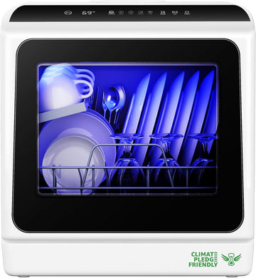 Countertop Dishwasher Portable with 6 Programs, 5L Built-in Water Tank for Apartments & RV, 167℉ Hig