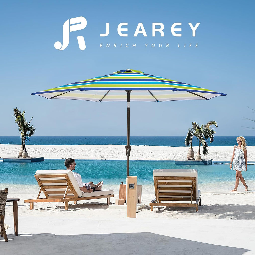 9FT Outdoor Patio Umbrella Outdoor Table Umbrella with Push Button Tilt and Crank - 9 ft