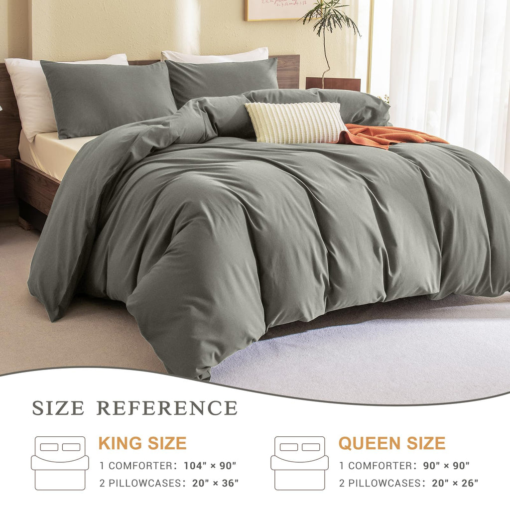 Green King Size Comforter Set, Cotton Lightweight Fluffy Ultra Soft Boho Bedding Comforter Sets 3 Pieces(1 Comforter