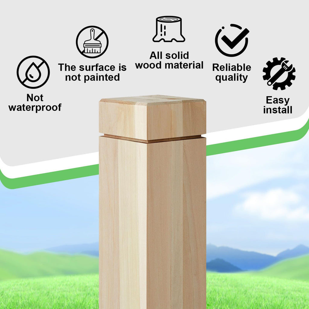 4 Pcs 3" x 48" Solid Poplar Stair Newel Post with Single Groove