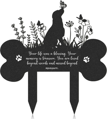 Pet Grave Markers for Dog, Metal Pet Memorial Garden Cemetery Decor
