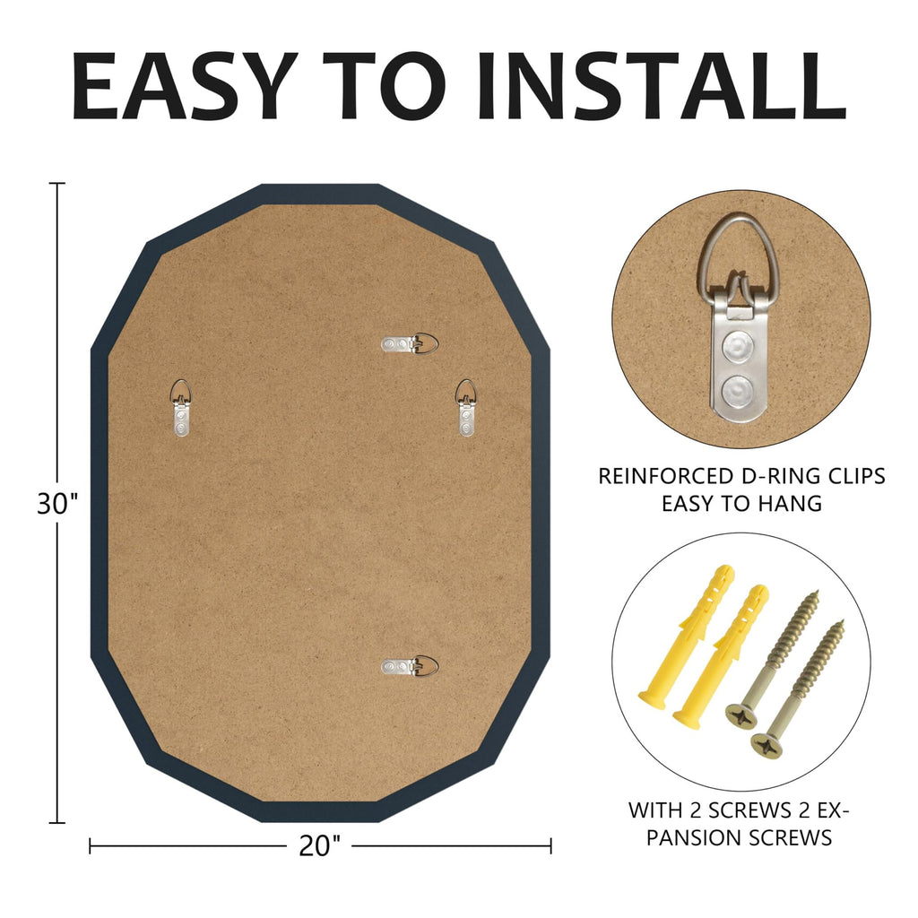 20x30 Inch Bathroom Mirrors for Over Sink, Round Frameless Mirrors for Wall