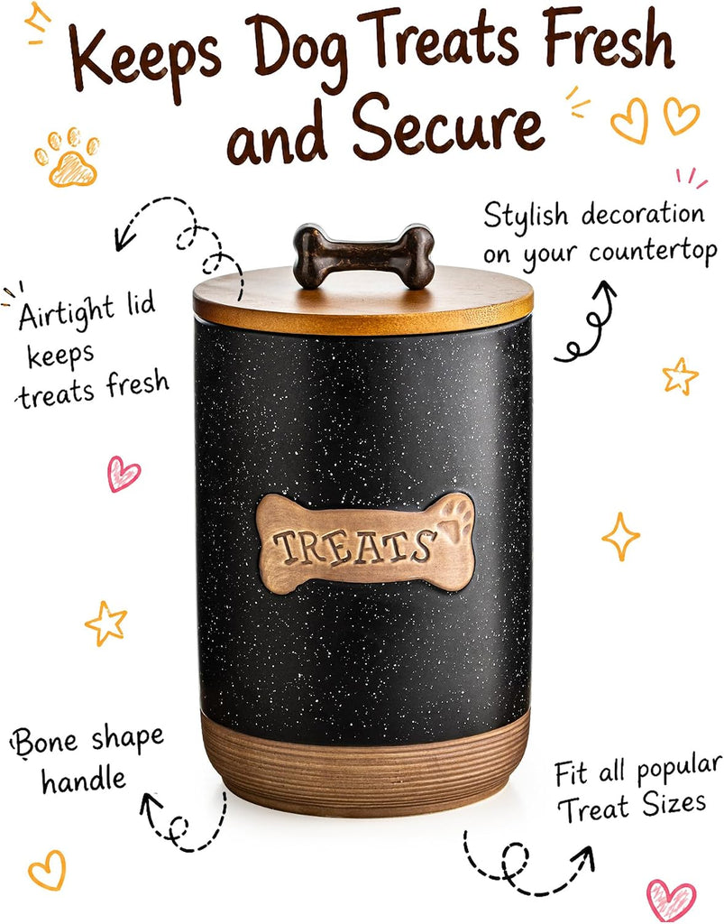 Dog Treat Container, Dog Treat Jar for Countertop Airtight Seal Lid