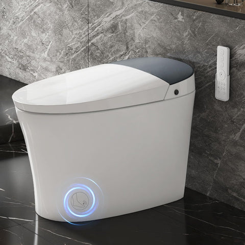 Smart Toilet with Bidet Built in, Heated Bidet, Auto Open/Close Lid, Foot Sensor Operation, Instant Warm Water