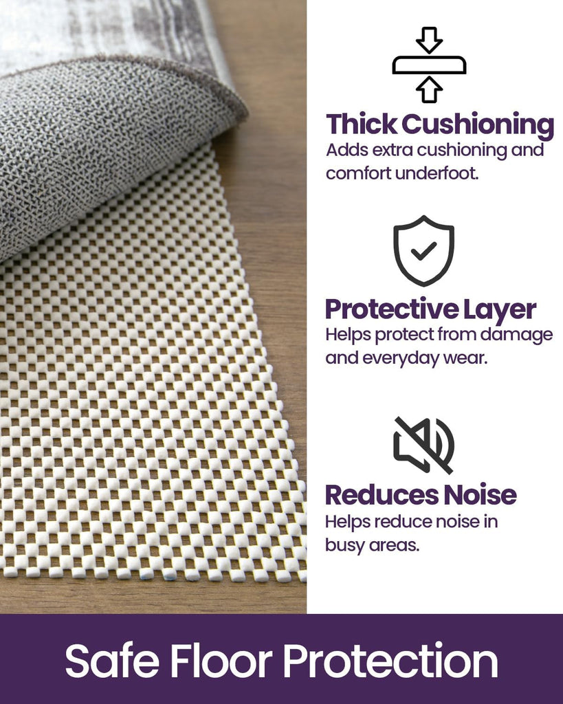 Rug Pad Gripper for Hardwood Tile Floor, 3x10 Non Slip Under Carpet Padding Cushioned, Waterproof Thick Walking Pads - Set of 30