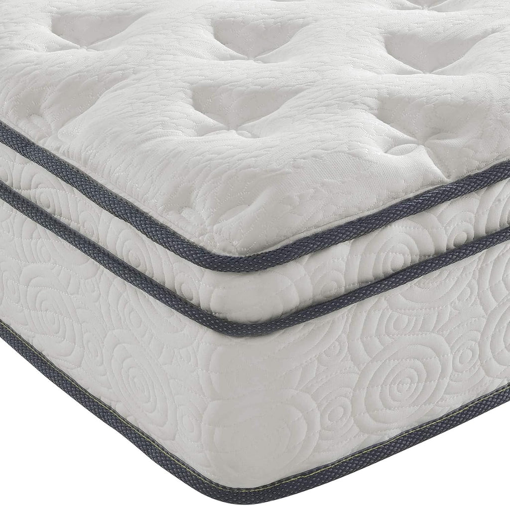Jenna 10" Innerspring and Memory Foam California King Mattress With Individually Encased Coils, White