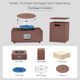 Fire Pit Table Propane Fire Pit 28 Inch 40,000 BTU 2 Piece Gas Fire Pits with Wind Guard Tank Table Glass Rocks Protective Cover, CSA Certified, for - Image 6