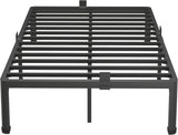 18 Inch Full Bed Frame with Round Corner Legs Mattress Slide Stopper No Box Spring Needed Heavy Duty Metal Platform