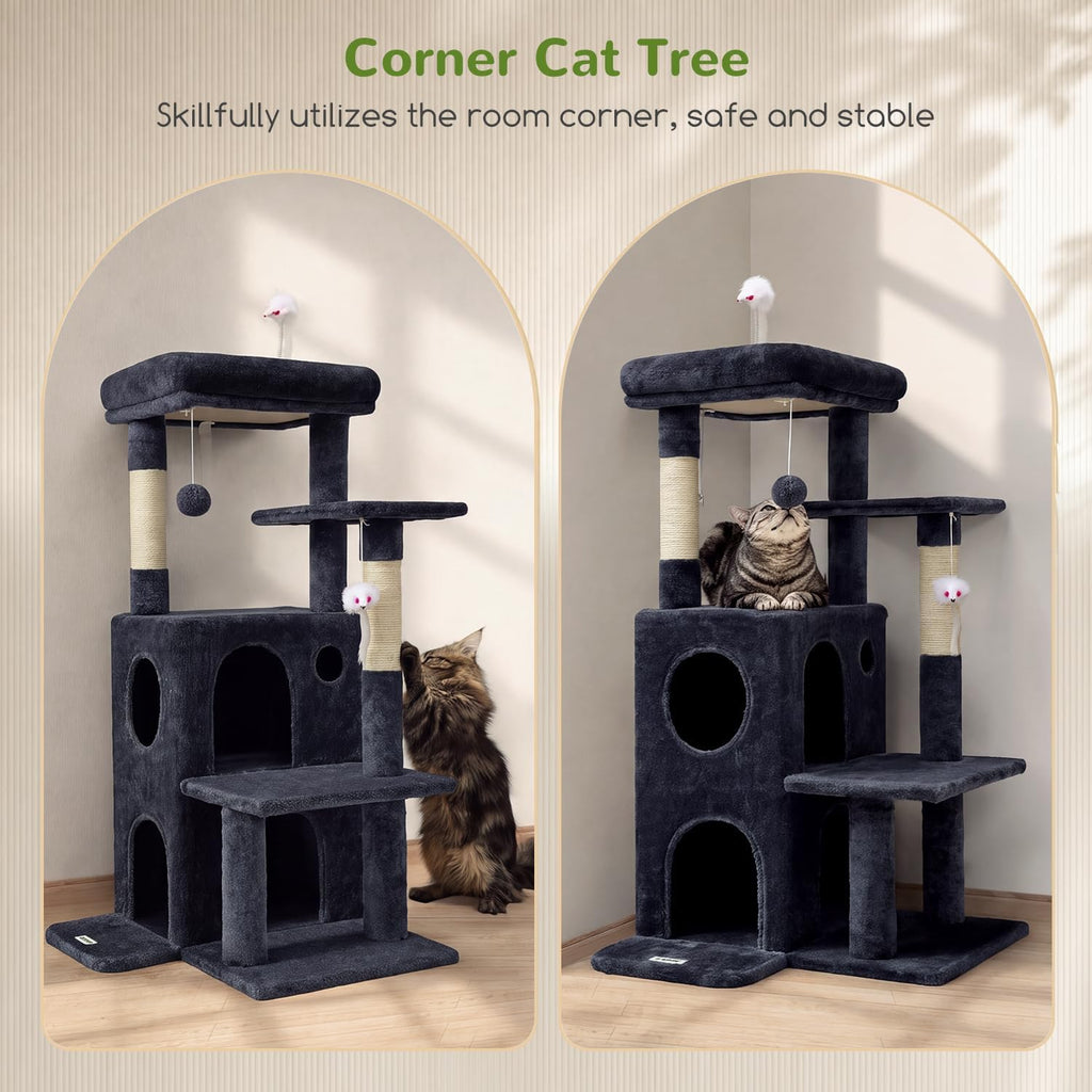 Cat Tree Tower for Indoor Cats Large Adult, Dark Grey