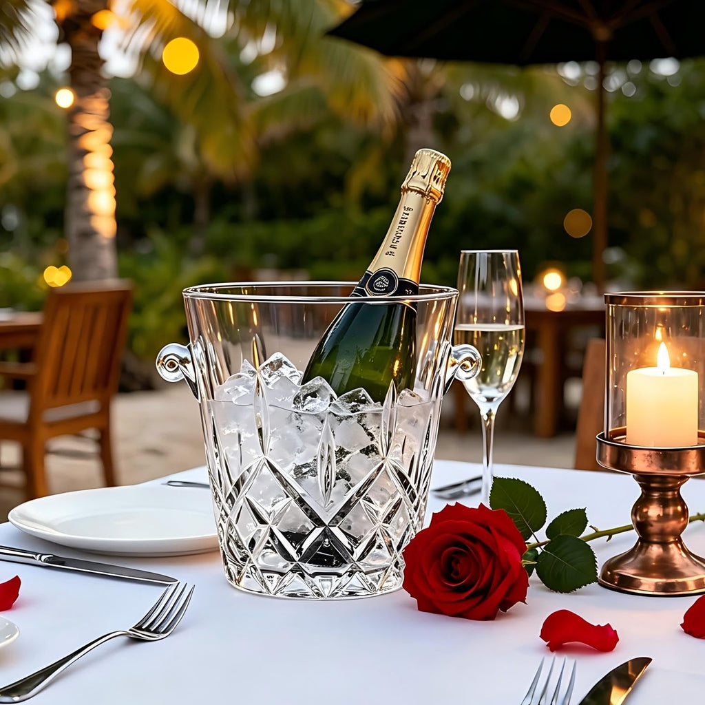 Ice Bucket for Party, 2L Glass Champagne Bucket Chiller