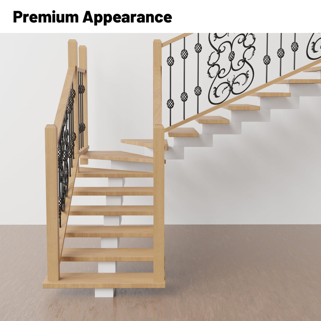 58" Solid Wood Newel Post with Pedestal - Box Newels for Indoor Stair Railing, Plain Style Staircase Handrail