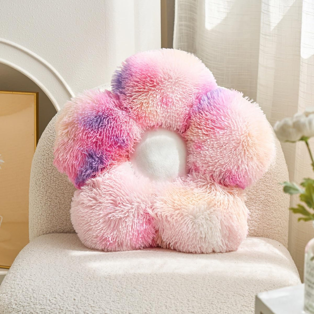 Faux Fur Pillow, Flower Shaped Throw Pillow Butt Cushion Flower Floor Pillow, Seating Cushion, Cute Room Decor & Plush
