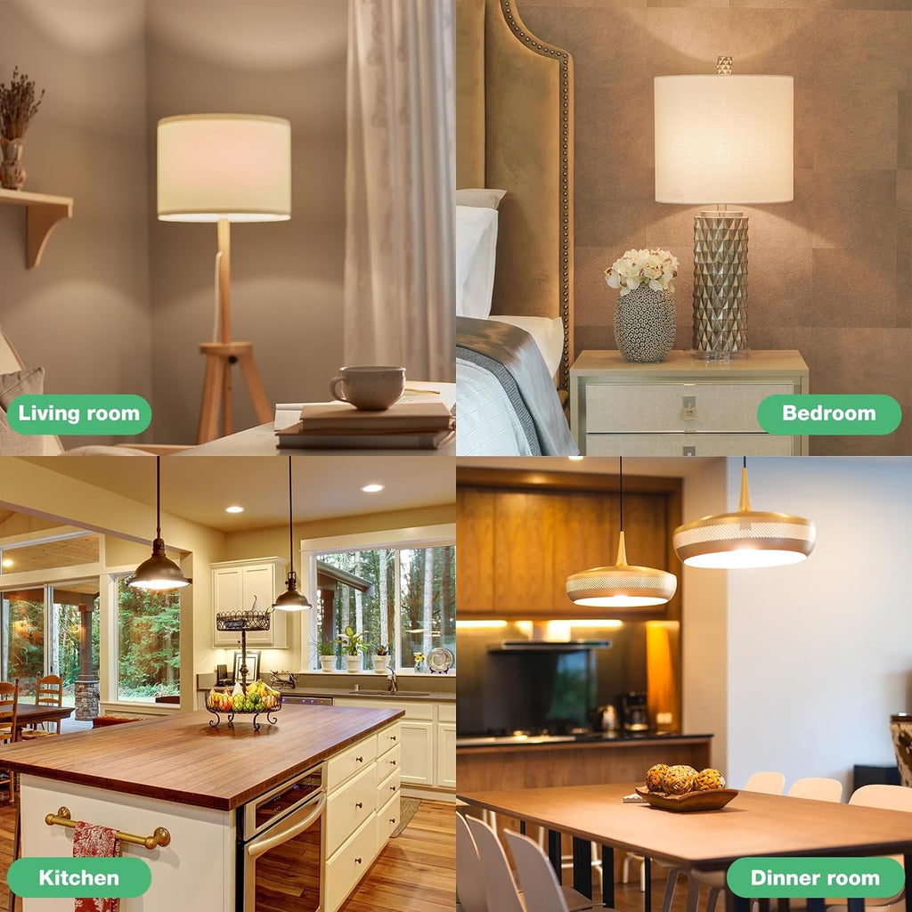 A19 LED Light Bulbs, 60 Watt Equivalent LED Bulbs, Soft White 2700K, 800 Lumens, E26 Standard Base, Non-Dimmable, 8W