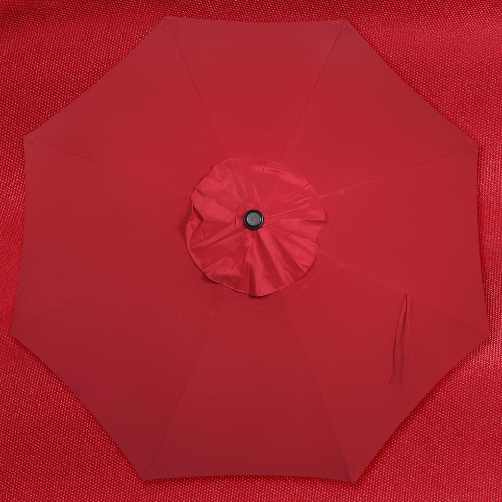 9' Outdoor Patio Umbrella, Outdoor Table Umbrella, Yard Umbrella, Market Umbrella with 8 Sturdy Ribs - RED