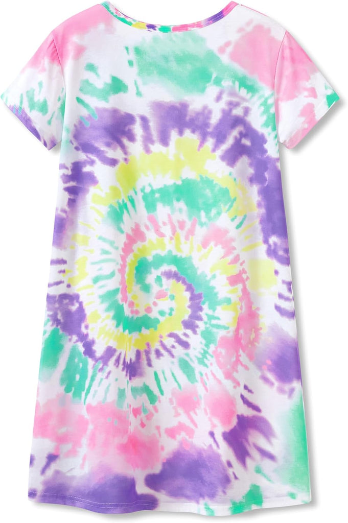Girls Summer Short Sleeve Nightgown Soft Nightdress Pajama